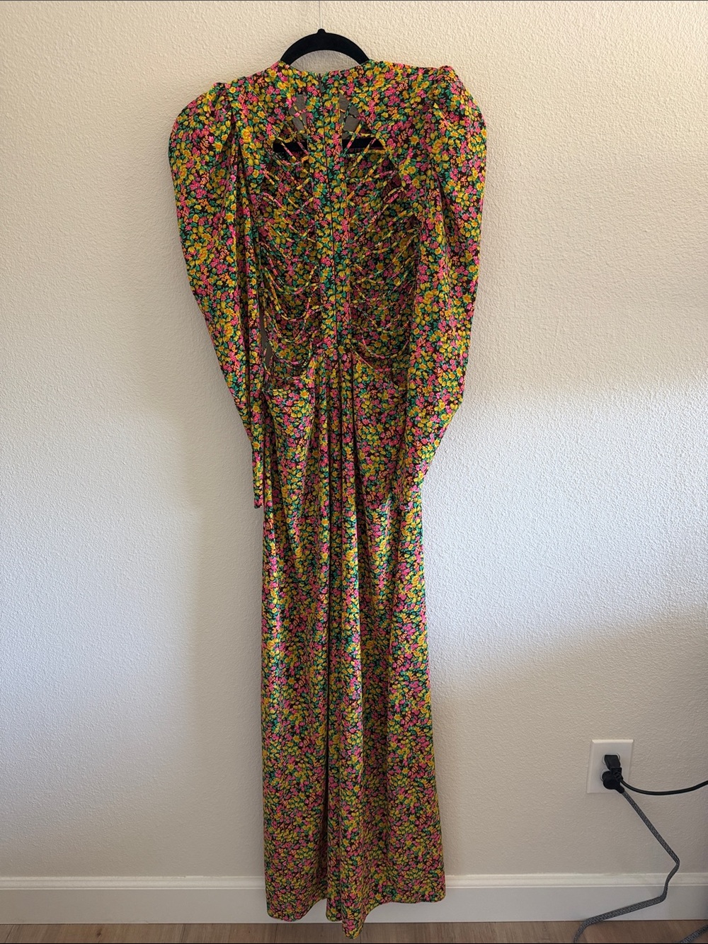 Floral Long Sleeve Maxi Dress in Multi-Color - Picture 4 of 4